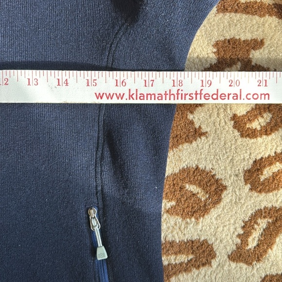 Sherpa Navy Wool Blend Jacket Womens XS winter zip up embroidered activewear - Picture 13 of 13